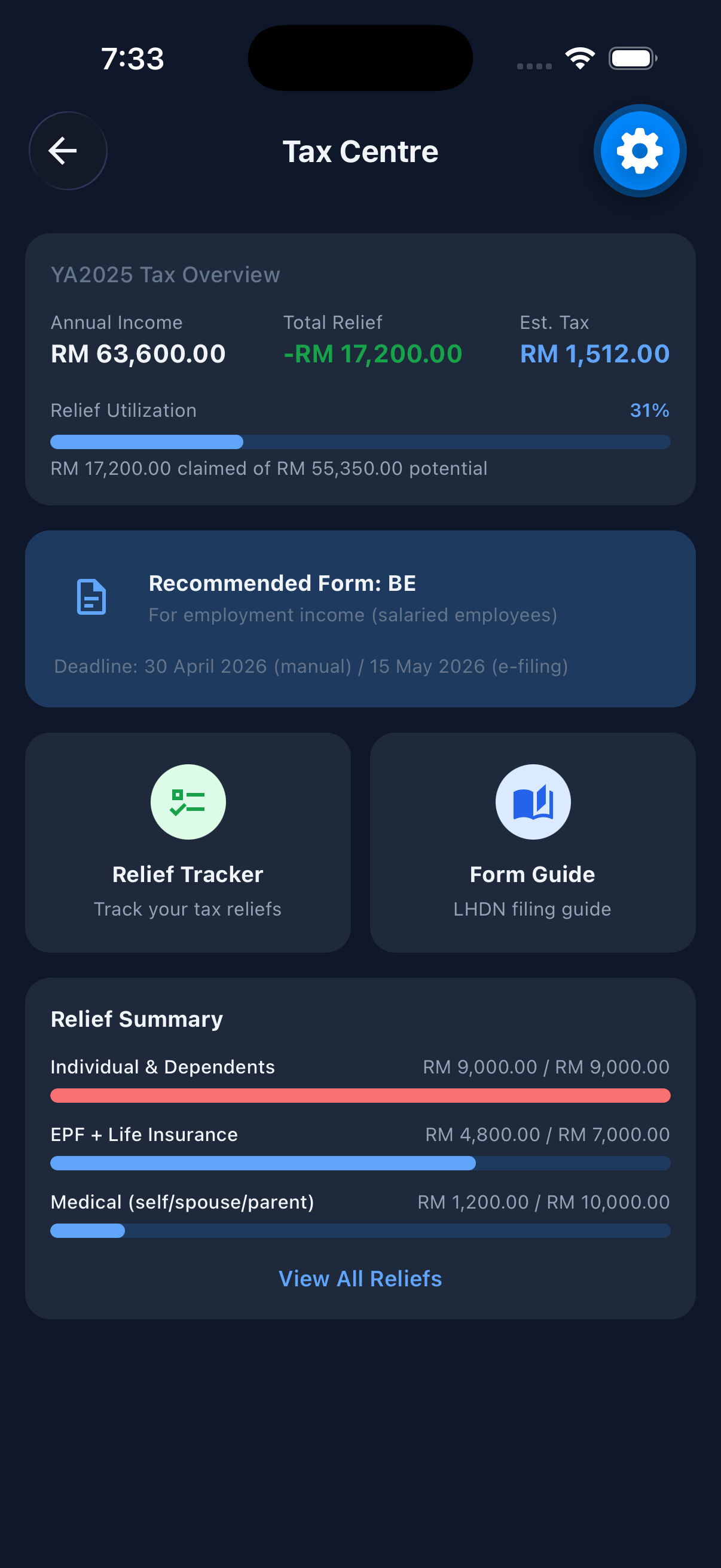 Tax Summary & Reports